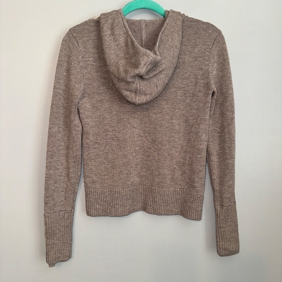 EUC Athleta Noe 100% Merino Wool Striped Hoodie Sweater Size XS - Picture 7 of 8